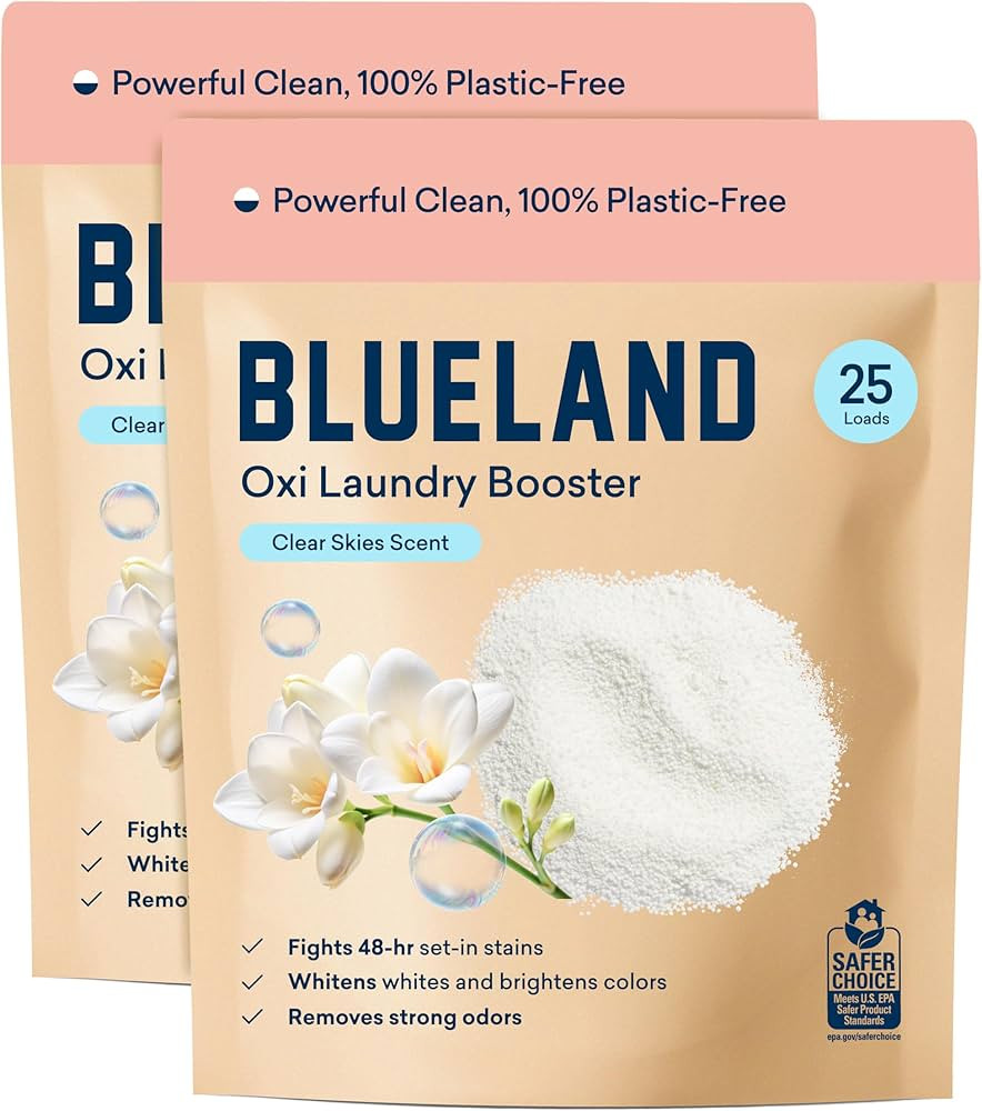 BLUELAND Oxi Laundry Booster Powder Refill 2-Pack, Clear Skies Scent, 50 Loads, 35.2 oz, Plastic-... | Amazon (US)