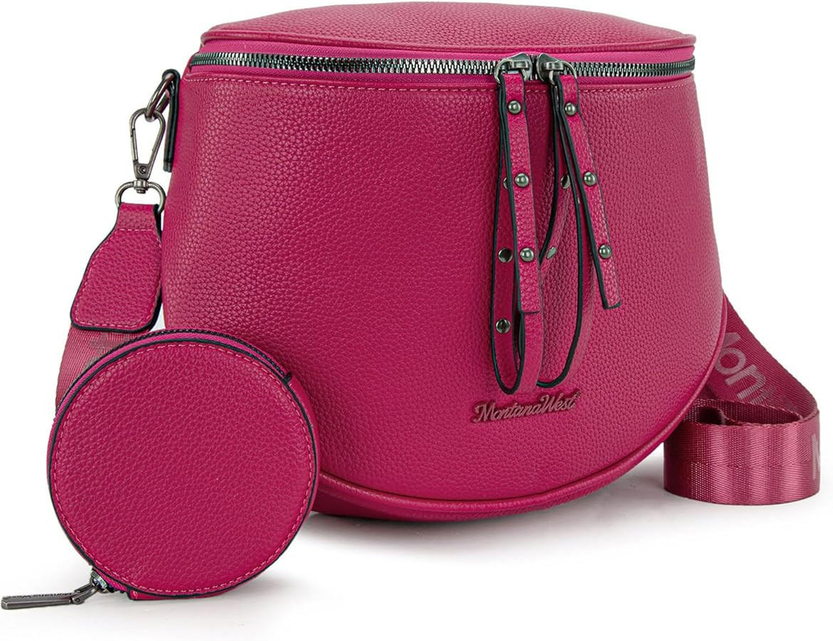 Montana West Large Crossbody Bags for Women Bum Bag Sling Purse with Adjustable Strap | Amazon (US)