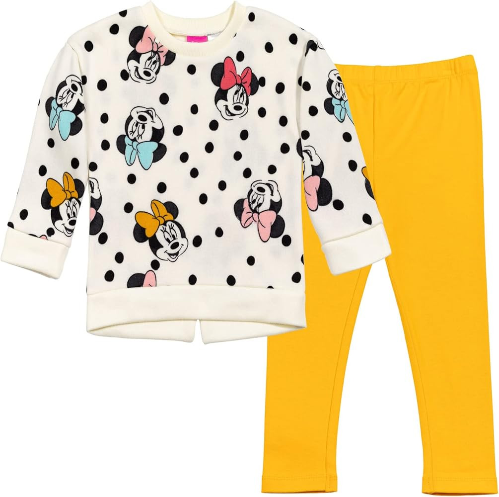 Disney Minnie Mouse Fleece Sweatshirt and Leggings Outfit Set Infant to Big Kid Sizes (12 Months ... | Amazon (US)