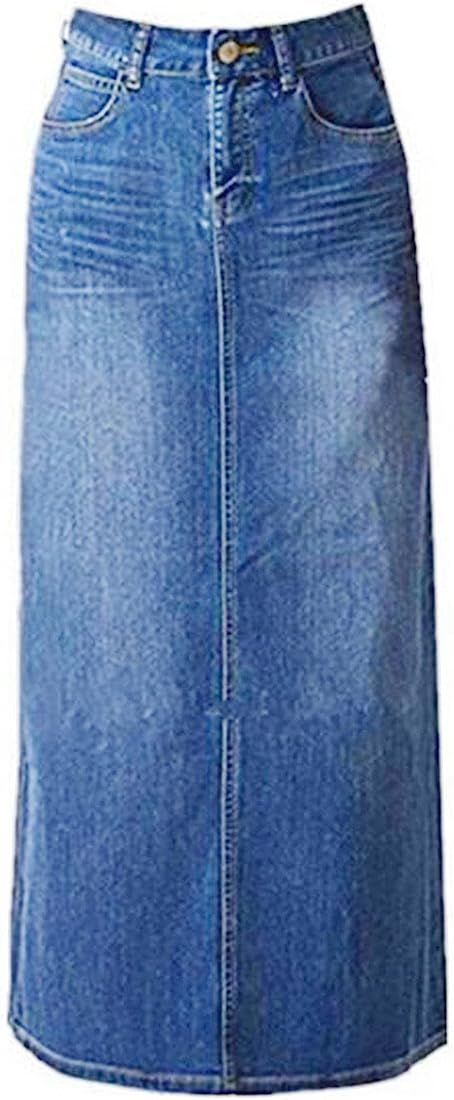 Long Denim Skirt for Women Casual A-Line Denim Maxi Skirt Stretch High Waisted Jean Skirt with Po... | Amazon (US)