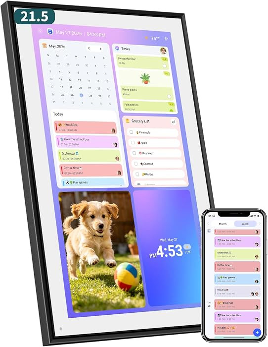 Digital Calendar 21.5 Inch with Chore Rewards \u2013 Smart Electronic Family Organizer, Touchscre... | Amazon (US)