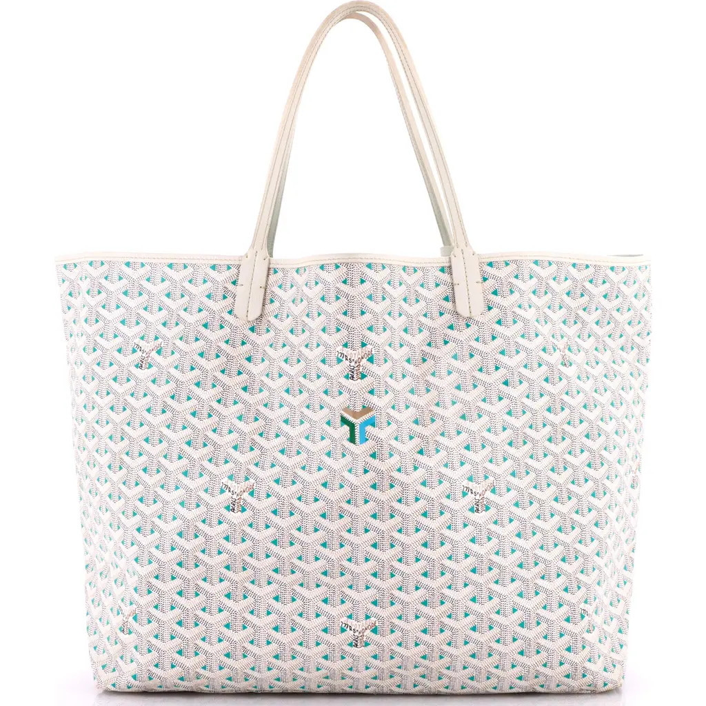 Pre-Owned Goyard Saint Louis Tote Claire Voie Coated Canvas GM in White at Nordstrom, Size Medium | Nordstrom