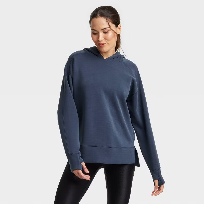 Women's Airy Sleek Legging Friendly Hooded Sweatshirt - All In Motion™ Light Mauve L | Target