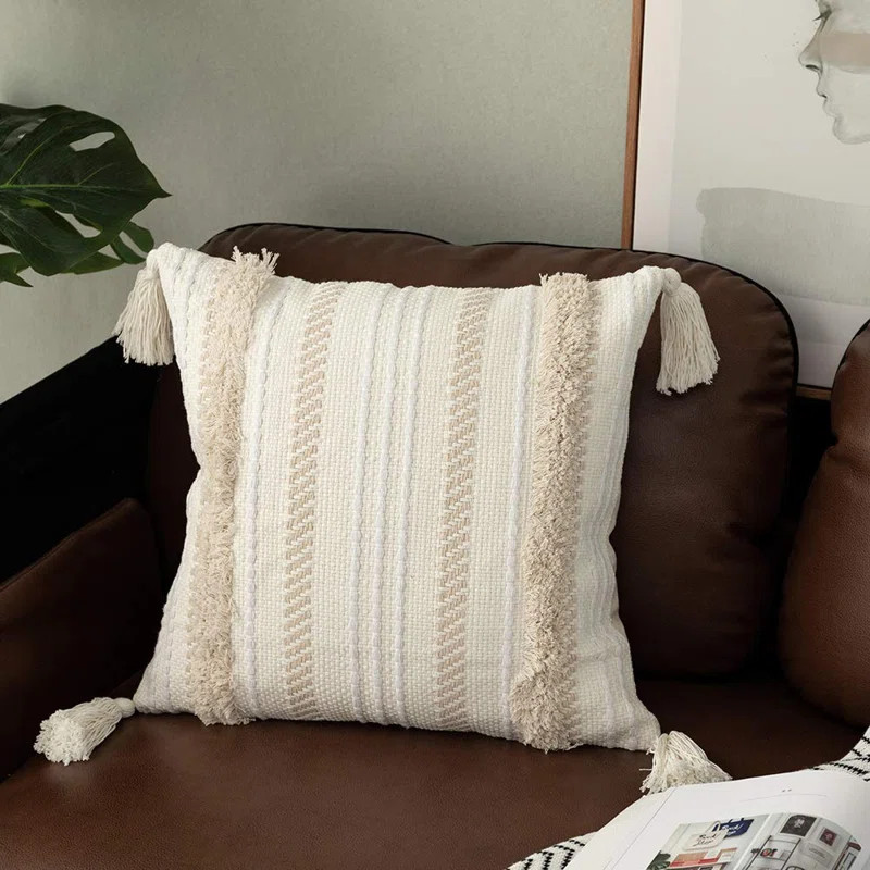 Kurt Tufted Tassel Lenin Lumbar Throw Pillow Cover | Wayfair North America