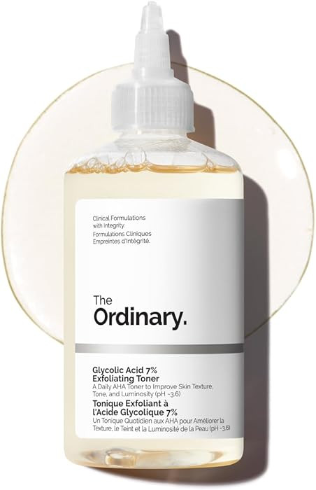 The Ordinary Glycolic Acid 7% Exfoliating Toner, Brightening and Smoothing Daily Toner for More E... | Amazon (US)
