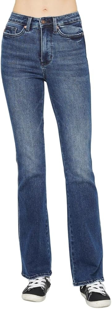 Judy Blue High Waist Dark Wash Tummy Control Embroidered Bootcut | Amazon (US)