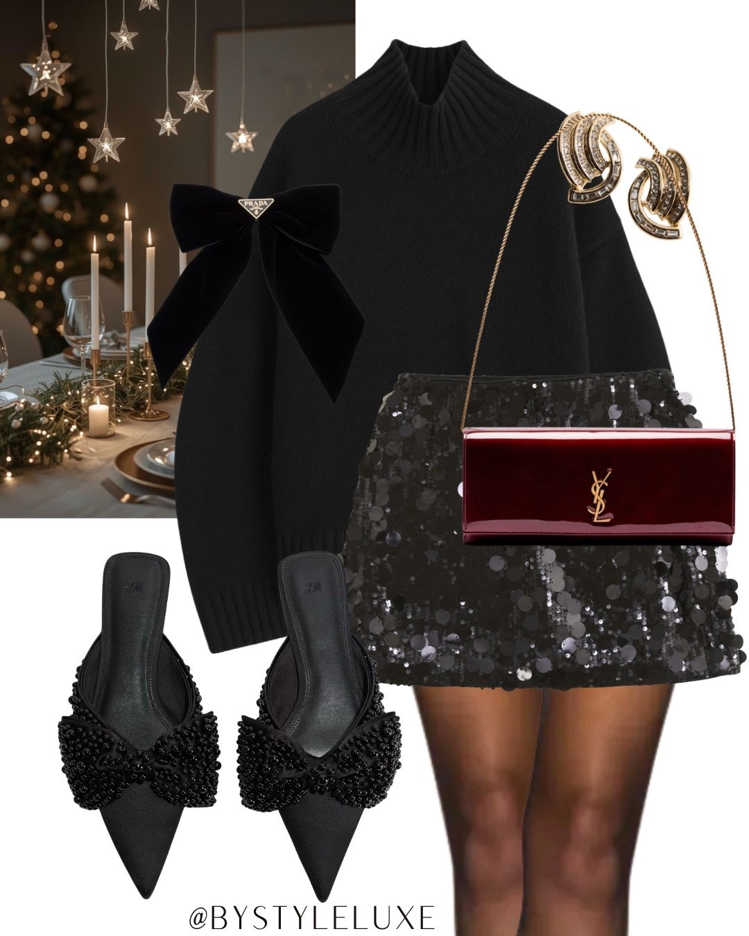 PARTYWEAR - all black party outfit with this chic sequin skirt 

#sequinskirt #hm #partywear 

#LTKpartywear #LTKwinter #LTKfestive