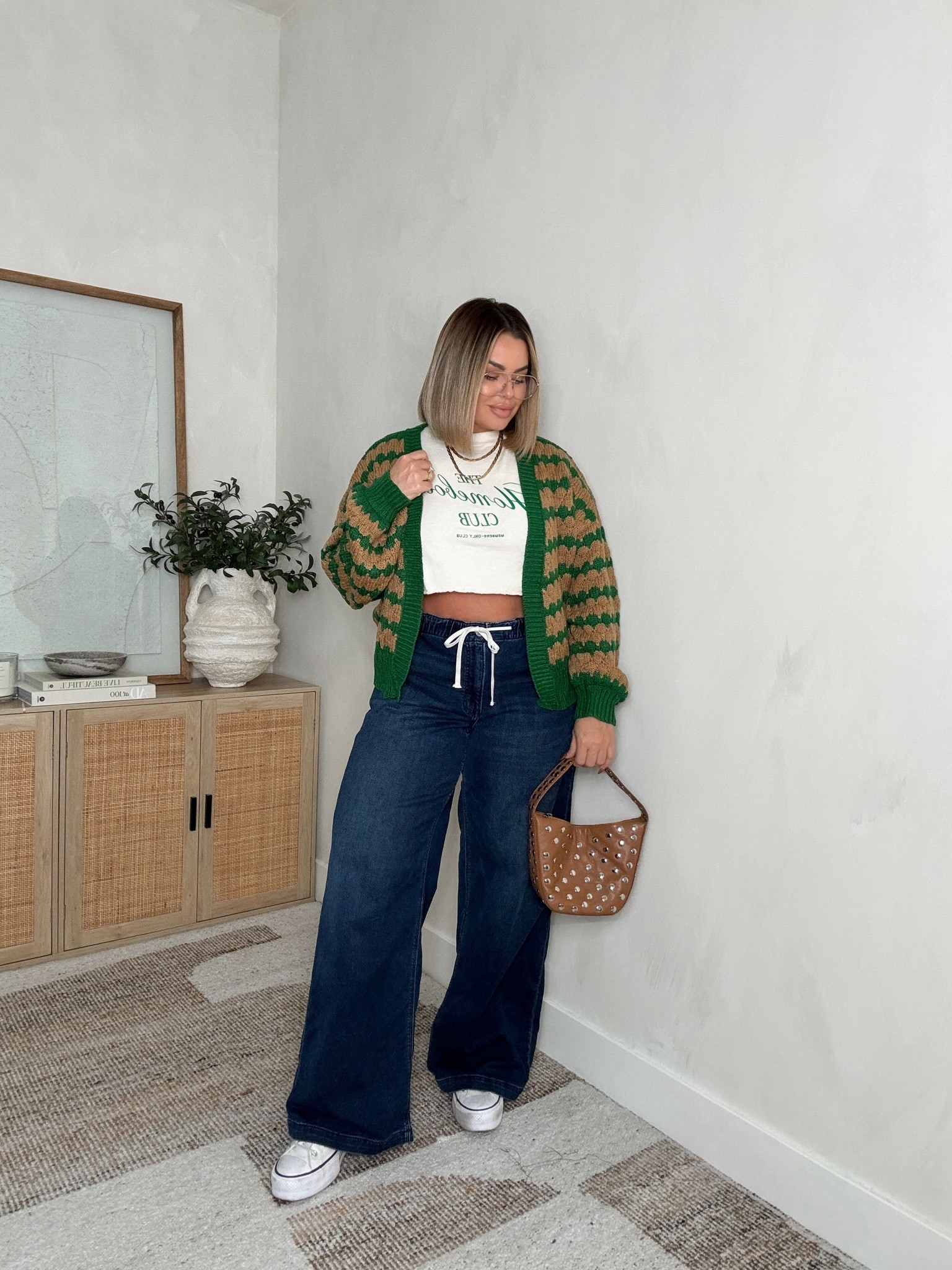 Size Large Long in pants could have done M they are pretty baggy 
Top L ( code shayna10) to save $ 
Sweater xxl  size up for oversized fit 
Bag linked exact & similar 
Glasses are prescription I can’t link them, but the frames are Gucci got them at Costco. 


#LTKFindsUnder50 #LTKFindsUnder100 #LTKMidsize