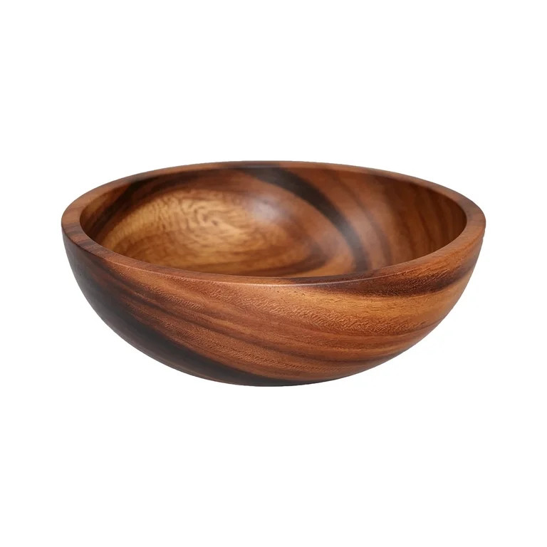 Wooden Salad Bowl,4 Inch Small Wood Bowls for Salad,Decorative Handmade Carved Wood Serving Dish ... | Walmart (US)