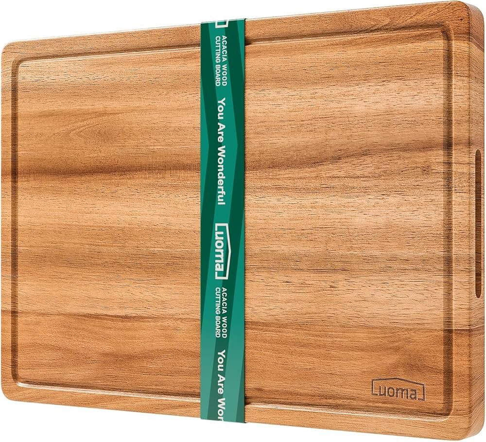 Luomal Large Acacia Wood Cutting Board 17x12in with Gift Box, Wooden Cutting Board for Kitchen, C... | Amazon (US)