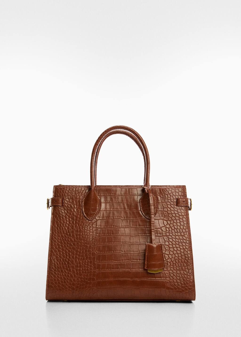 Crocodile-effect double handle bag | MANGO (UK)