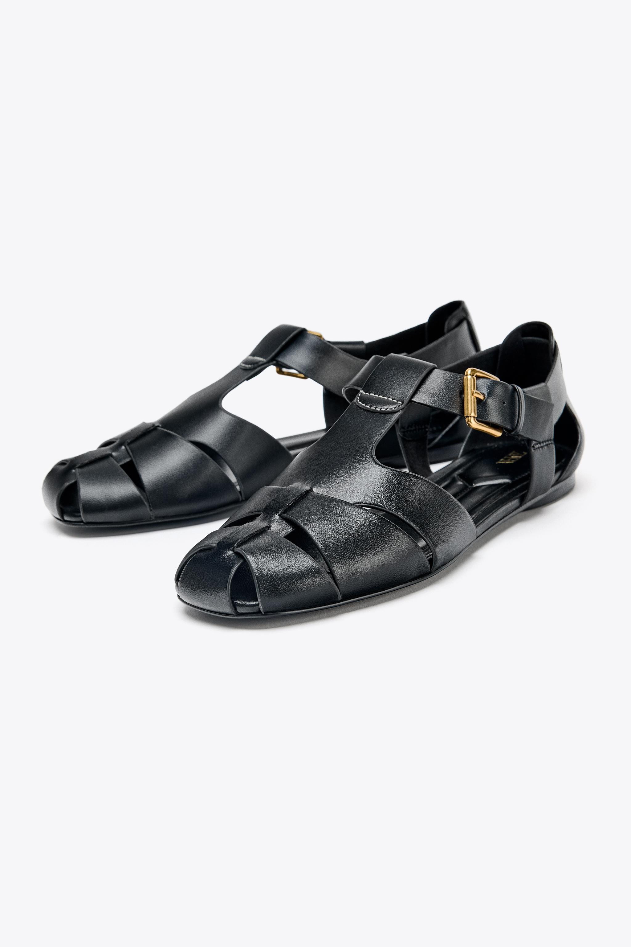 FLAT CAGE SANDALS | Zara UK