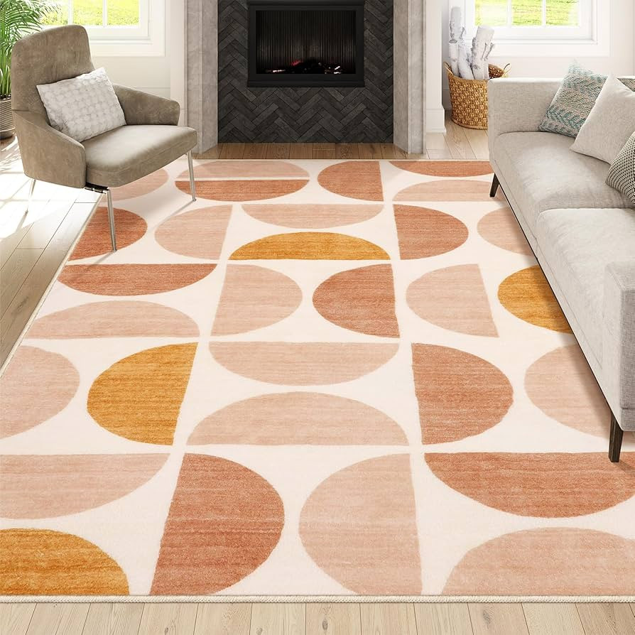 Lahome Boho 8x10 Area Rugs, Ultra-thin Soft Rug for Living Room Non-Slip Bedroom Rug, Foldable Wa... | Amazon (US)