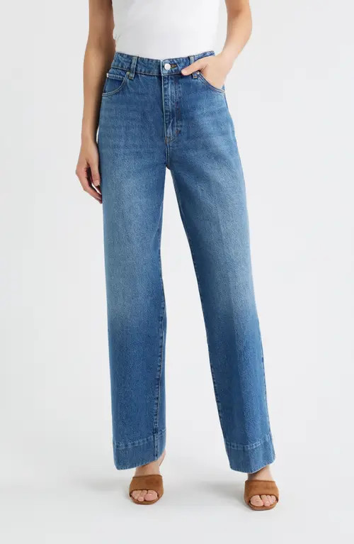 FRAME The Streamline High Waist Straight Leg Jeans in Swan at Nordstrom, Size 25 | Nordstrom