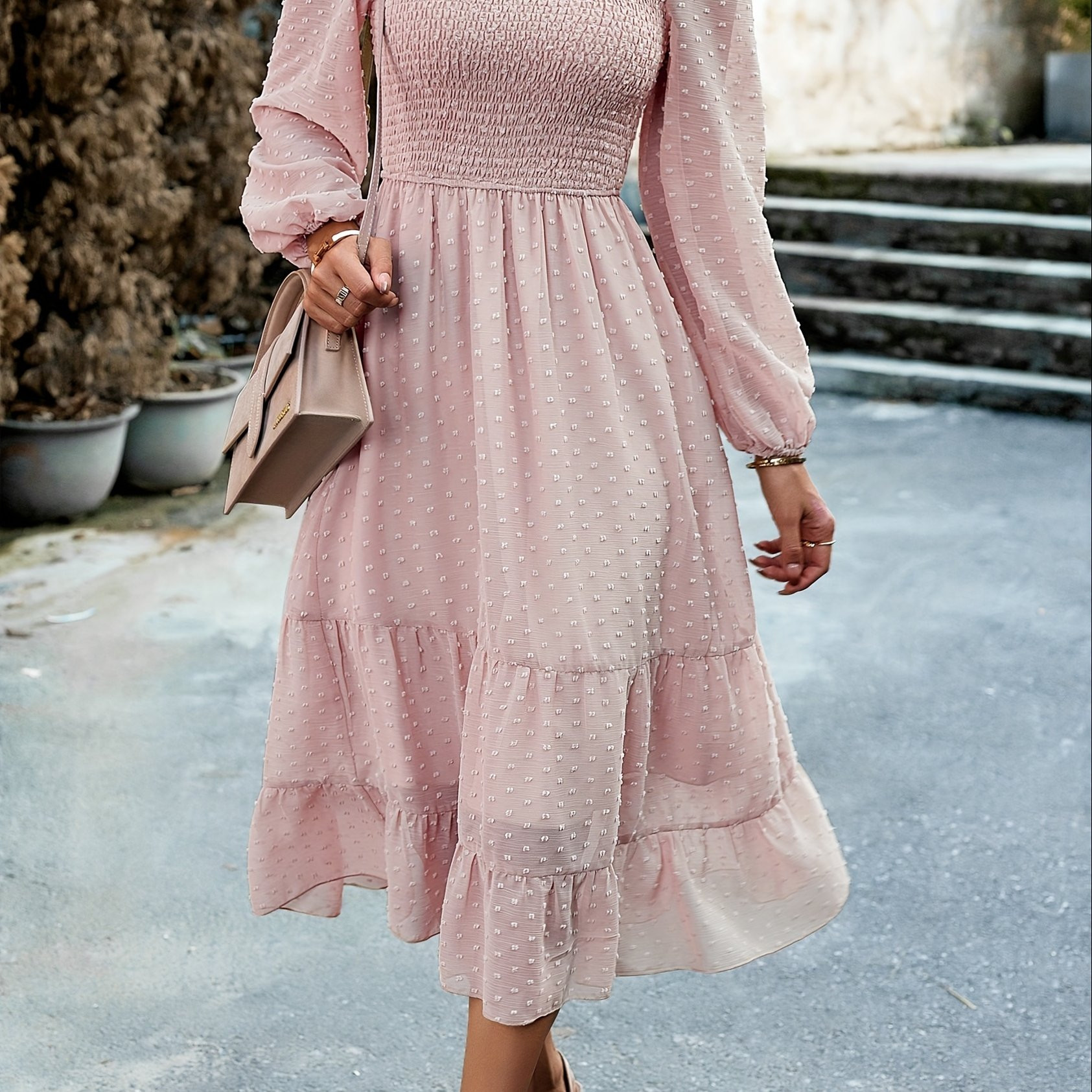 Dot         Long   Shirred   - Temu | Temu Affiliate Program