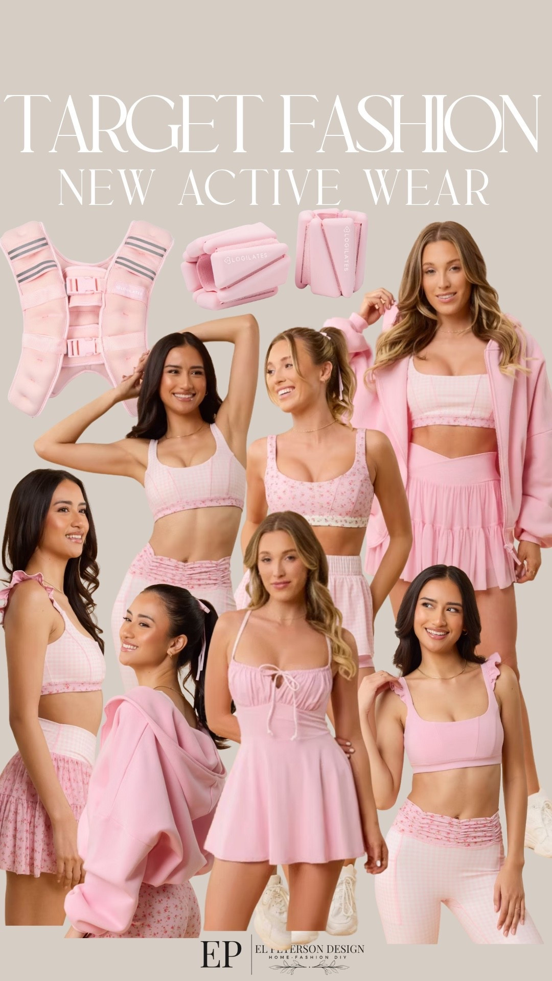 Target
New Active Wear
Weight ankle
Weighted vest
Sports bra
Work out shorts
Work out dress
Hoodie 
Leggings
Biker shorts 
