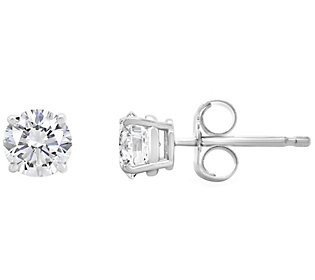 Affinity 0.75 cttw Diamond Round Stud Earrings, 14K Gold | QVC