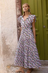 Cinched Flirty Midi- Lupina Coral | Oliphant Design