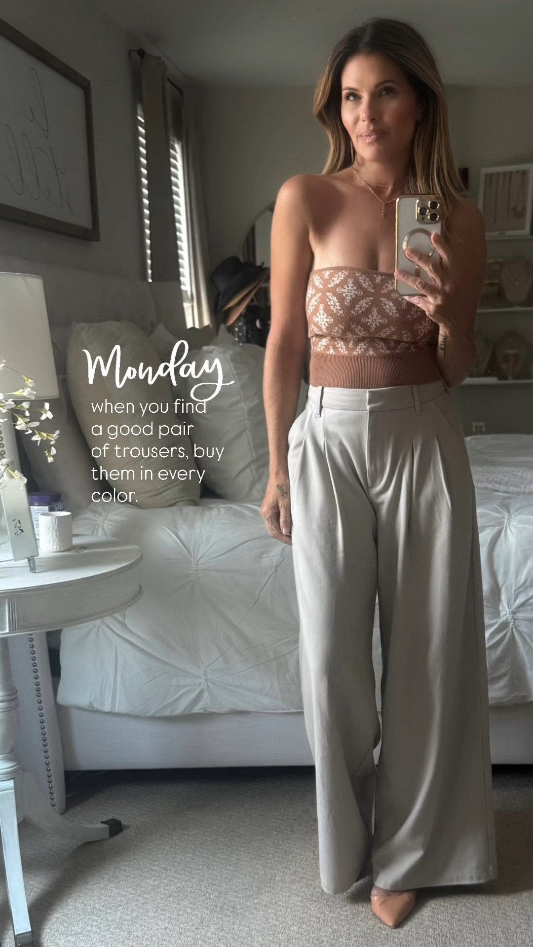 When you find yourself a good pair of trouser you can style many ways, grab them in every color. My top is very old and will add a blazer to complete my style. 

Heels - tts

Size down (1)

#LTKdayinmylife #LTKOver40