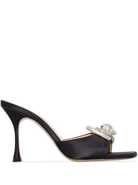 MACH & MACH Double Bow 95mm Sandals - Farfetch | Farfetch Global