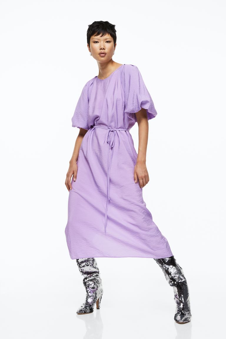 Balloon-sleeved Tie-belt Dress | H&M (US + CA)