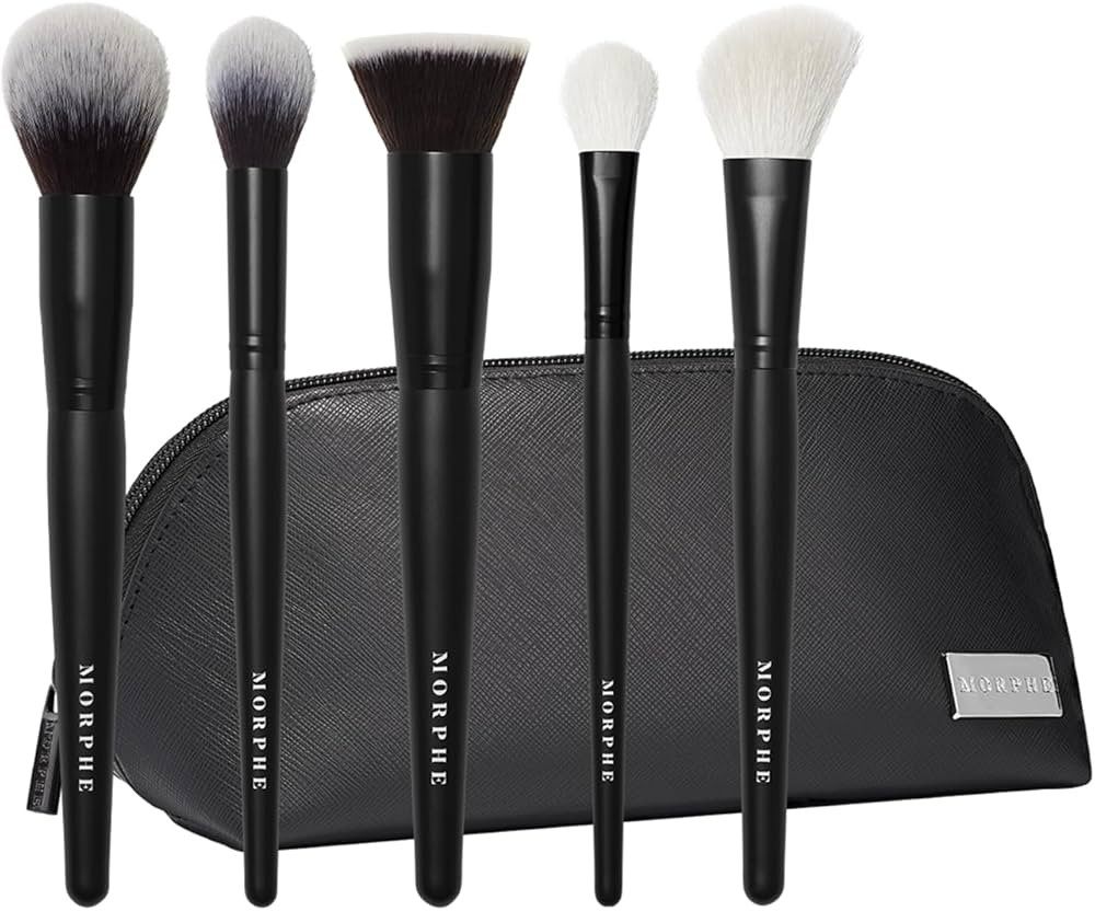 Morphe Face The Beat Makeup Brushes - 5 Piece Makeup Brush Set with Foundation, Blush, Contour & ... | Amazon (US)