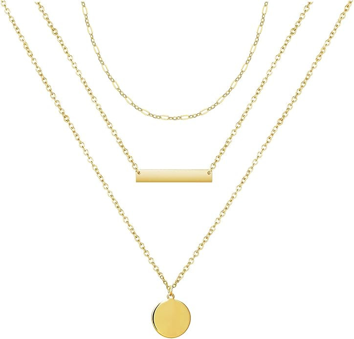 Bohemian Gold Coin Multilayer Bar Choker Necklace Dainty Layered Choker Necklace Collar Layering ... | Amazon (US)