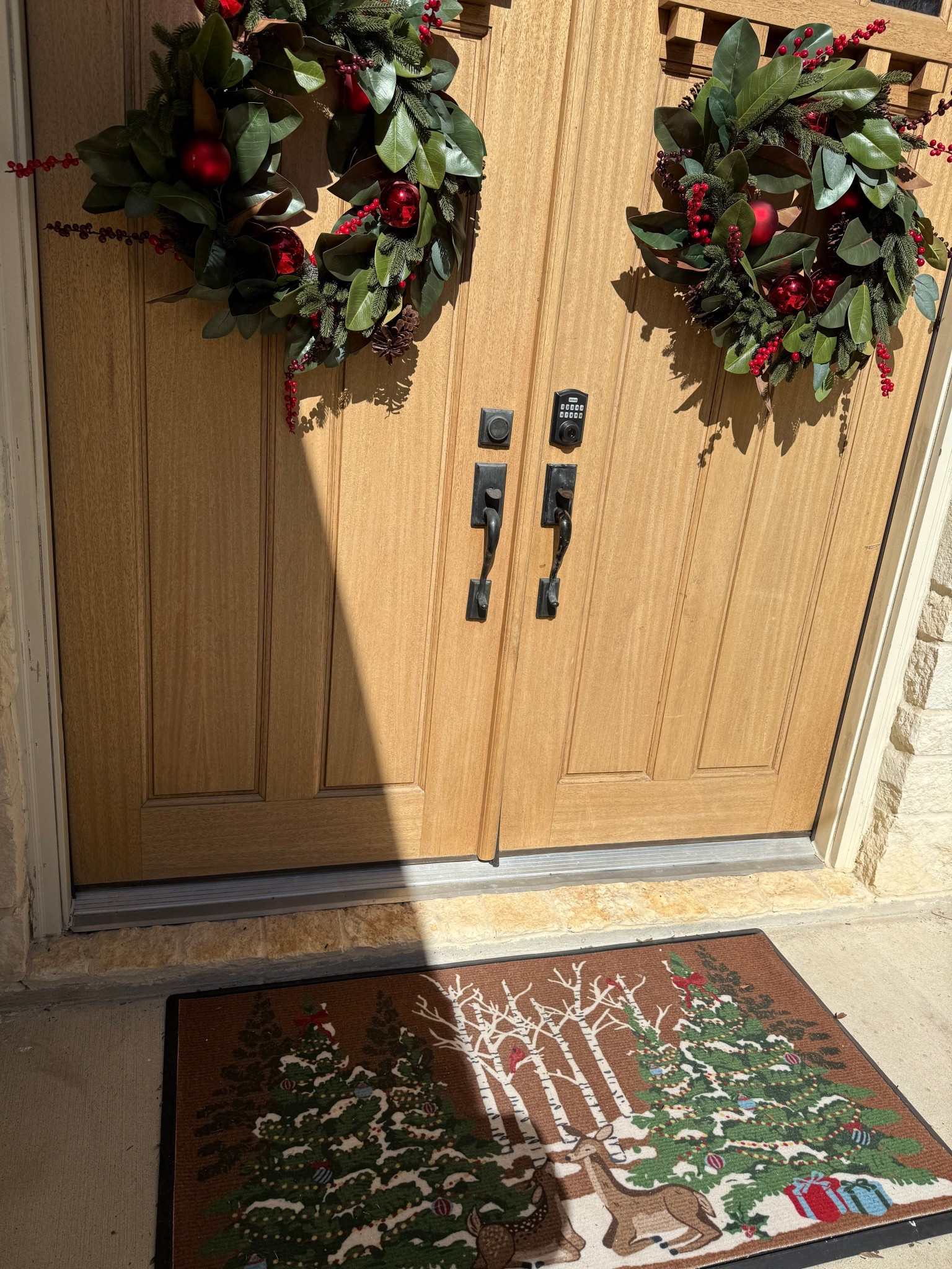 Christmas front porch inspo. Washable ruggable you can use year after year 

#LTKHoliday #LTKSeasonal #LTKFindsUnder50