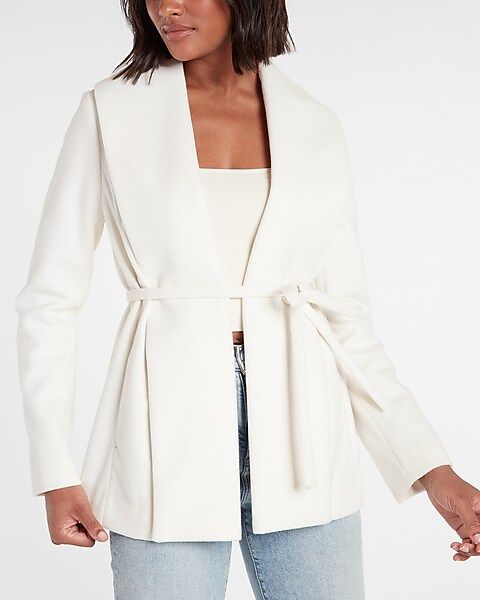 Belted Wrap Front Coat | Express