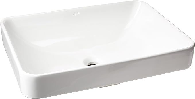 KOHLER K-5373-0 Vox Rectangle Vessel Above-Counter Bathroom Sink, White | Amazon (US)