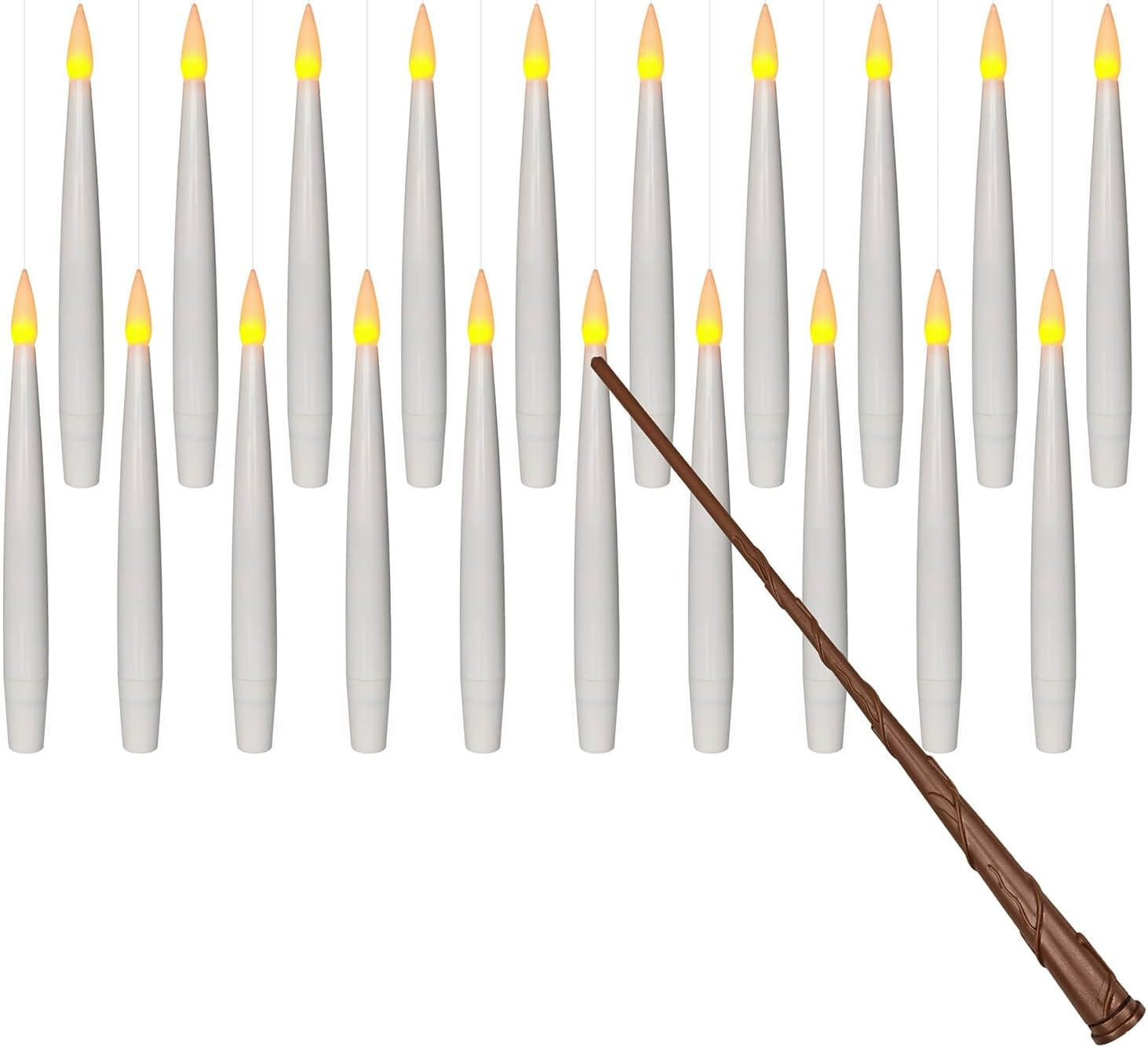 Leejec 20pcs Flameless Taper Floating Candles with Magic Wand Remote, Flickering Warm Light, Batt... | Amazon (US)