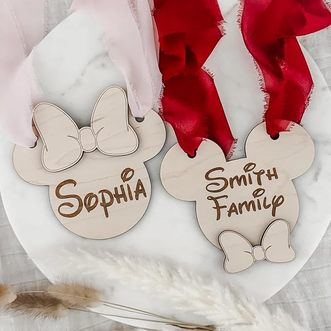 Personalized Stroller Name Tag - Amusement Theme Park Stroller Spotter - Mickey & Minnie Mouse Cu... | Amazon (US)