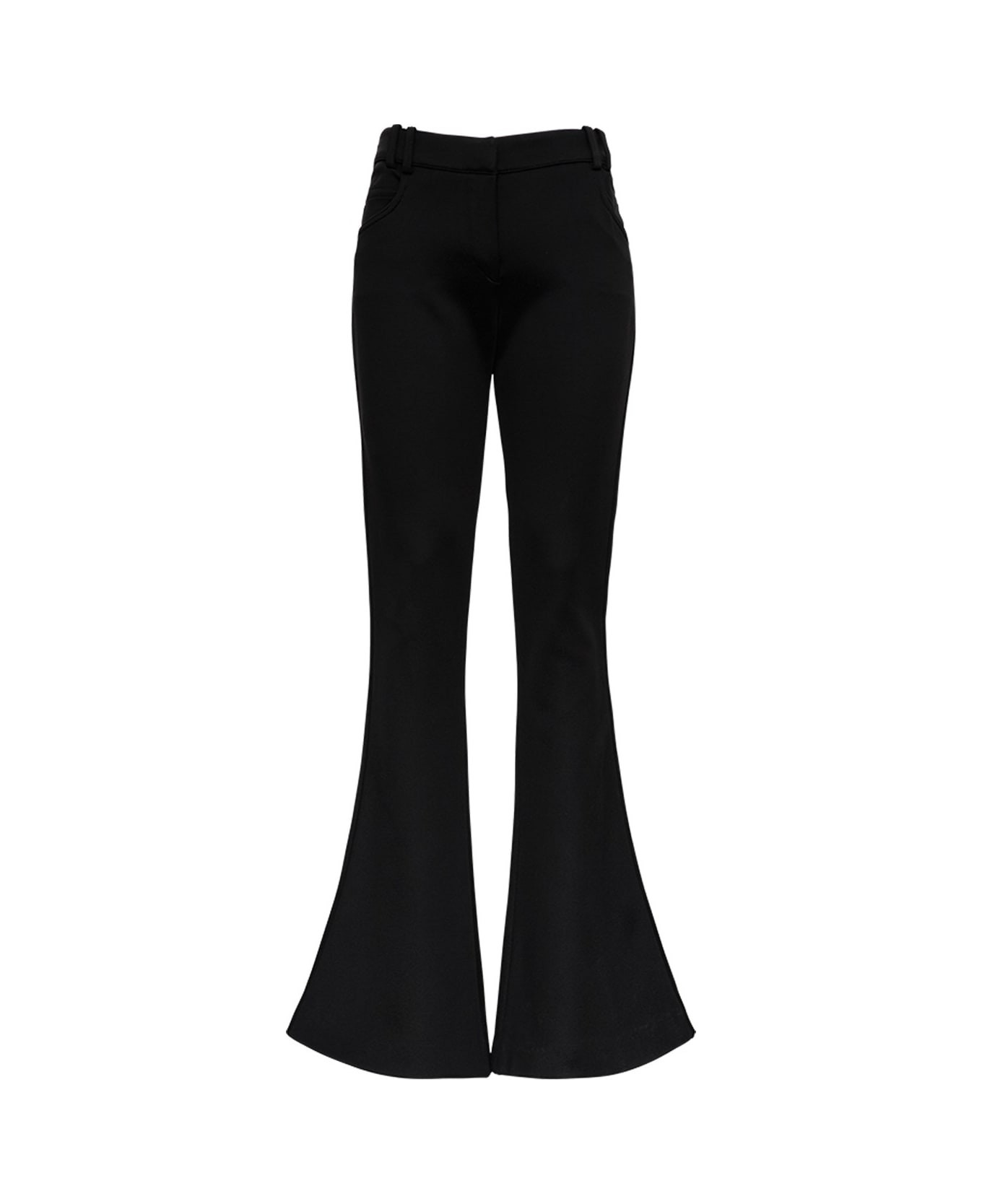 Black Flared Viscose Trousers | Italist