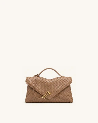Celeste Woven Envelope Bag - Mocha Brown | JW PEI US