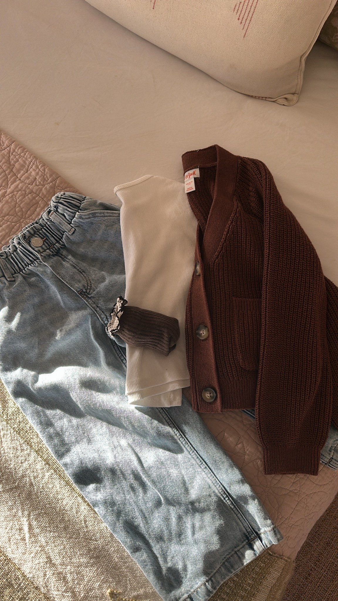 dressing her is more fun than dressing myself! love these jeans, she has them in 3 colors. 🤎 

#LTKootd #LTKFindsUnder50 #LTKKids