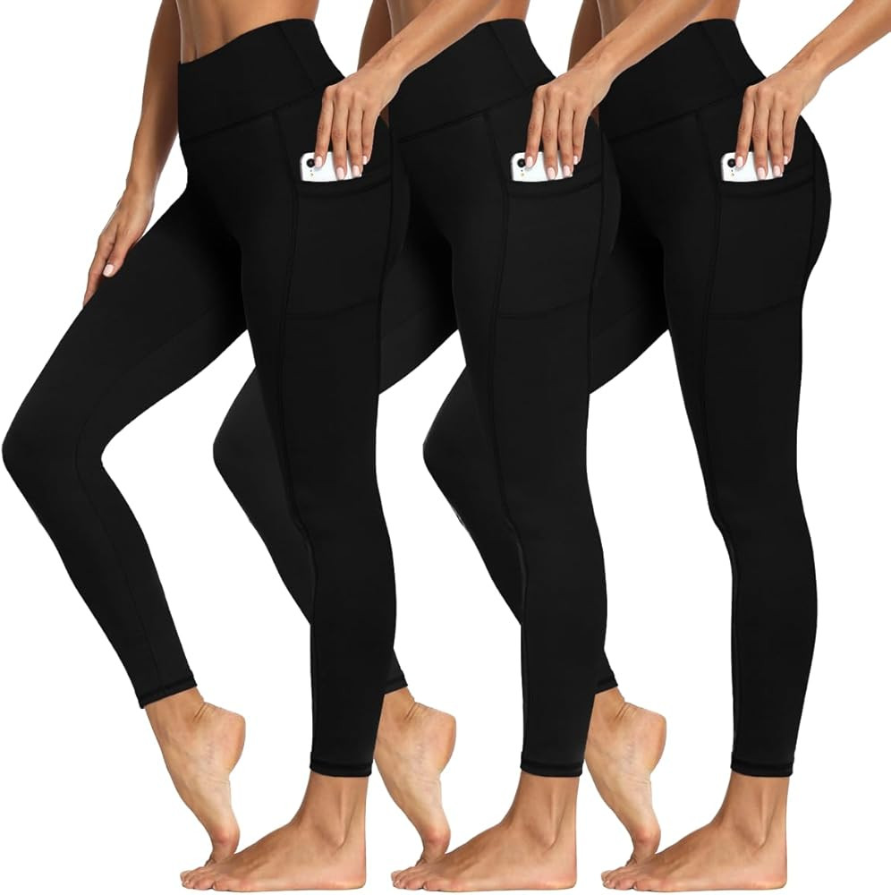 High Waisted Leggings for Women - Soft Athletic Tummy Control Yoga Pants for Cycling Dance Tights | Amazon (US)