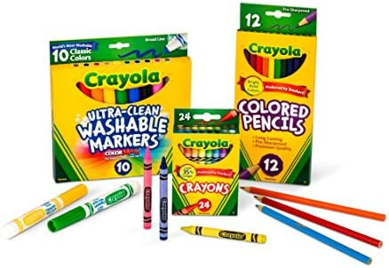 Crayola Back To School Supplies, Grades 3-5, Ages 7, 8, 9, 10, Contains 24 Crayola Crayons, 10 Wa... | Amazon (US)