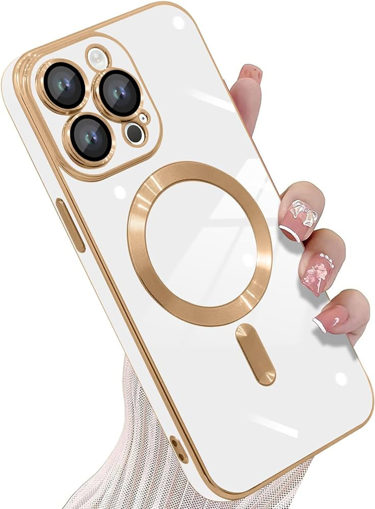 KANGHAR Magnetic Case Designed for iPhone 15 Pro Max for Women Girls Luxury Cute Plating Compatib... | Amazon (US)