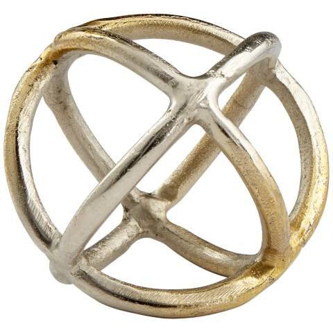 Jacks in Orbit 4" Wide Nickel and Gold Decorative Ball | Lamps Plus