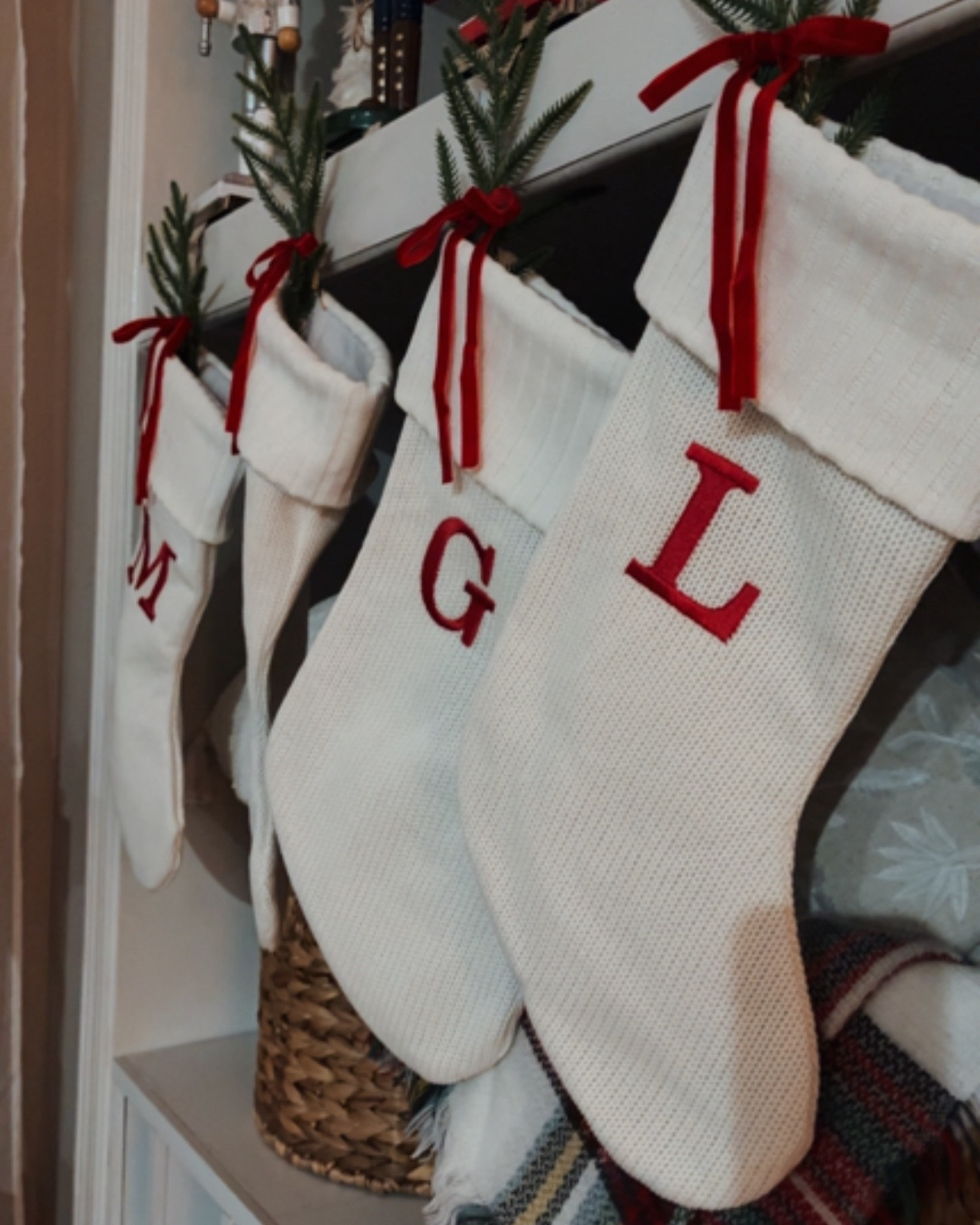 These embroidered initial stockings are GORGEOUS!! I got the originals at AtHome, but Target just launched and almost identical one in both red and white! It’s a beautiful knit with real embroidered letters. Easily will be heirloom stockings for your family! 

#LTKHoliday