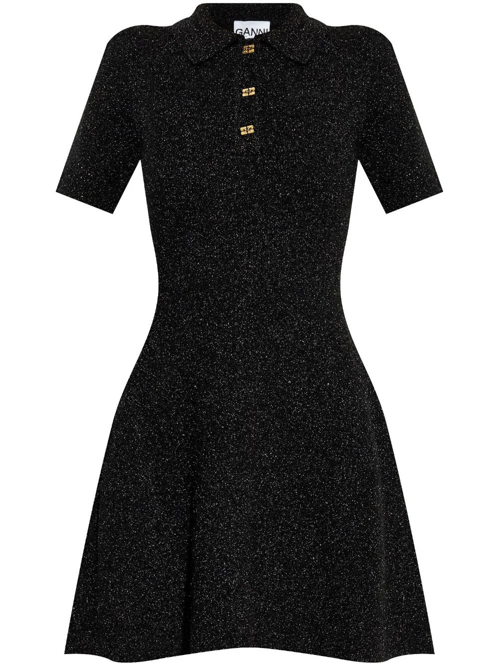 GANNI Sparkle mini dress - Black | Farfetch Global
