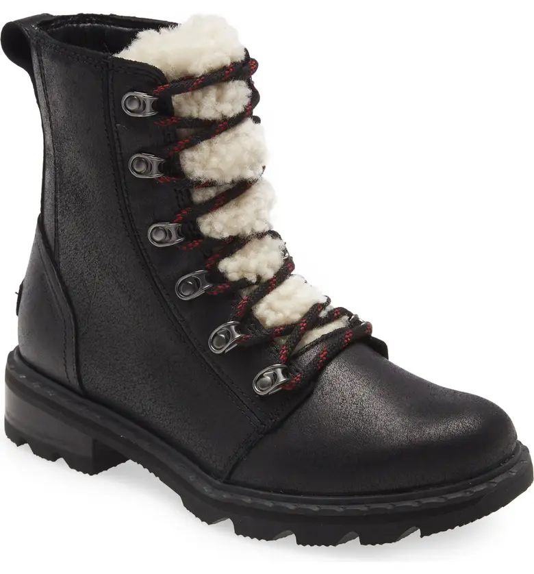 Lennox Genuine Shearling Trim Waterproof Lace-Up Boot | Nordstrom