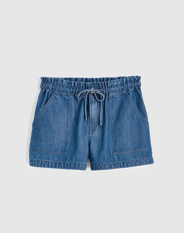 Pull-On Utility Shorts in Airy Denim | Madewell