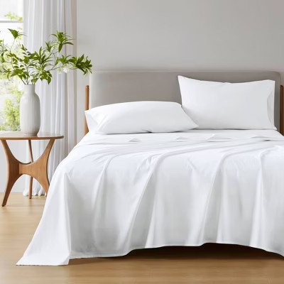 510 Design California King Cotton 144 Thread Count 100% Cotton Solid Sheet Set White | Target