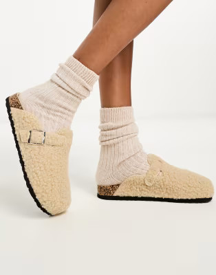 Glamorous teddy mules in camel | ASOS (Global)