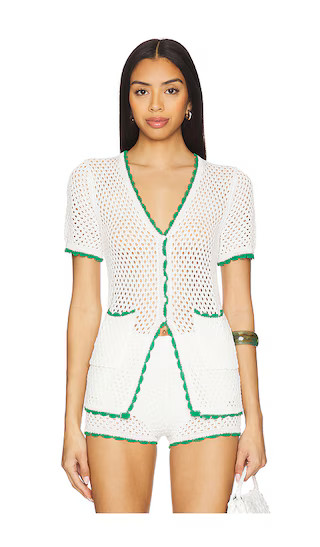 Brisa Top in White & Green | Revolve Clothing (Global)