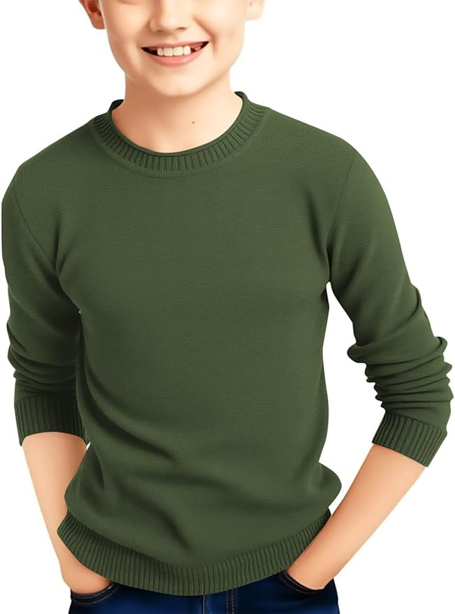 Haloumoning Boys Sweater Kids Fashion Long Sleeve Crewneck Knit Pullover Fall Winter Clothes 5-14... | Amazon (US)