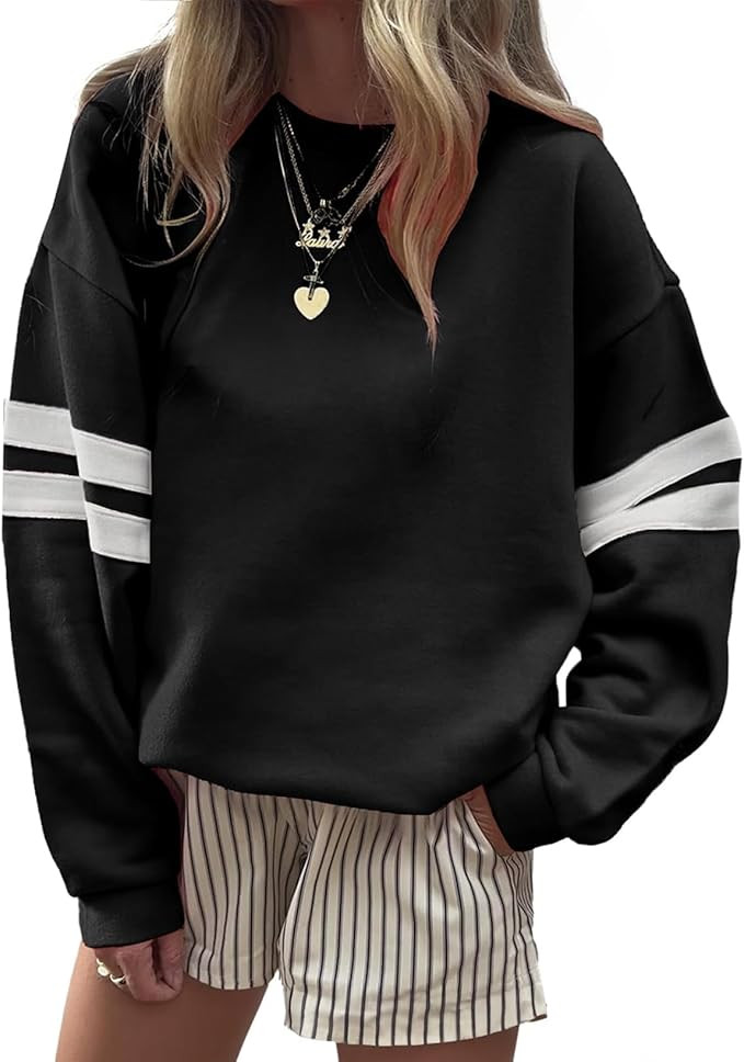 Acelitt Women Casual Long Sleeve Crewneck Color Block Sweatshirts Pullover,S-XXL | Amazon (US)