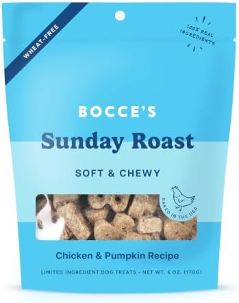 Bocce's Bakery Oven Baked Sunday Roast Treats for Dogs, Wheat-Free Everyday Dog Treats, Made with... | Amazon (US)