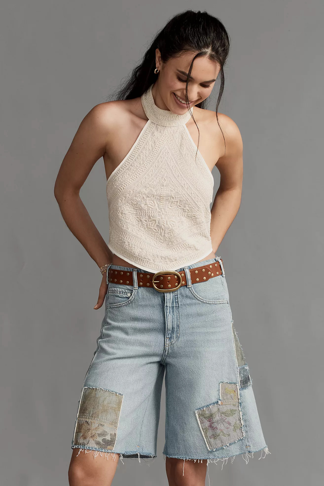 The Adi Mid-Rise Relaxed Shorts by Pilcro: Patchwork Edition | Anthropologie (US)